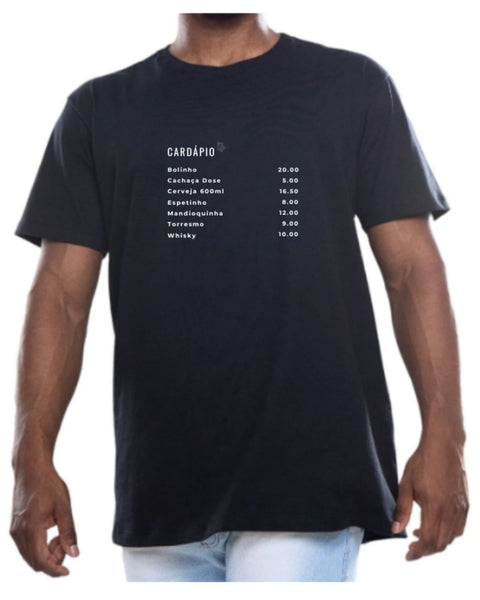 Camiseta - Cardápio de "buteco" | Estilo Butiquim