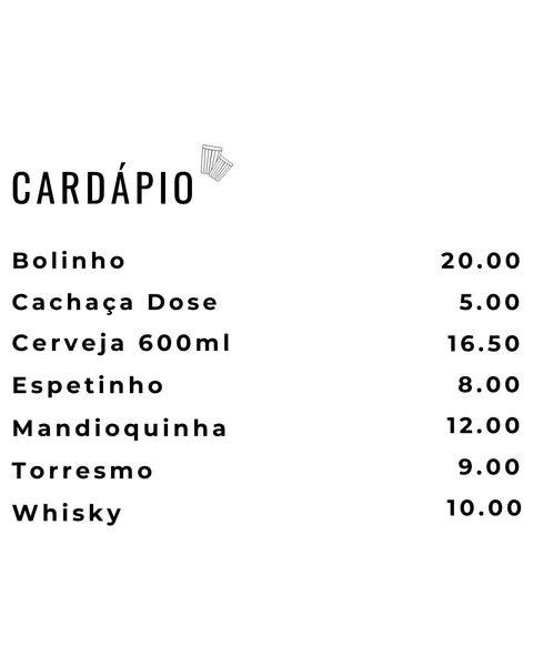 Camiseta - Cardápio de "buteco" | Estilo Butiquim