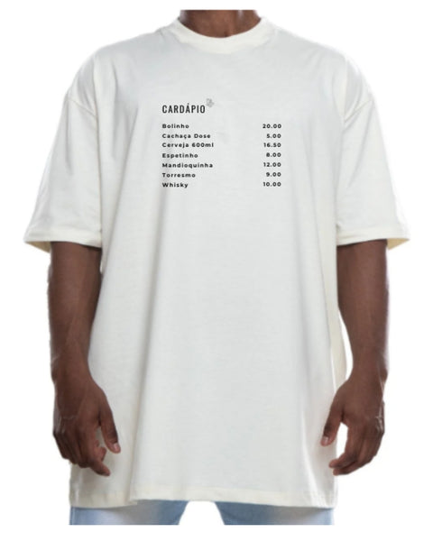 Camiseta - Cardápio de "buteco" | Estilo Butiquim